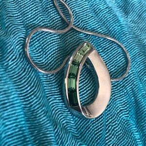 Lia Sophia Kiwi Necklace 16"-19" Style N50 Silver Chain NWT